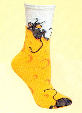 Cheese Mouse Socks from Critter Socks